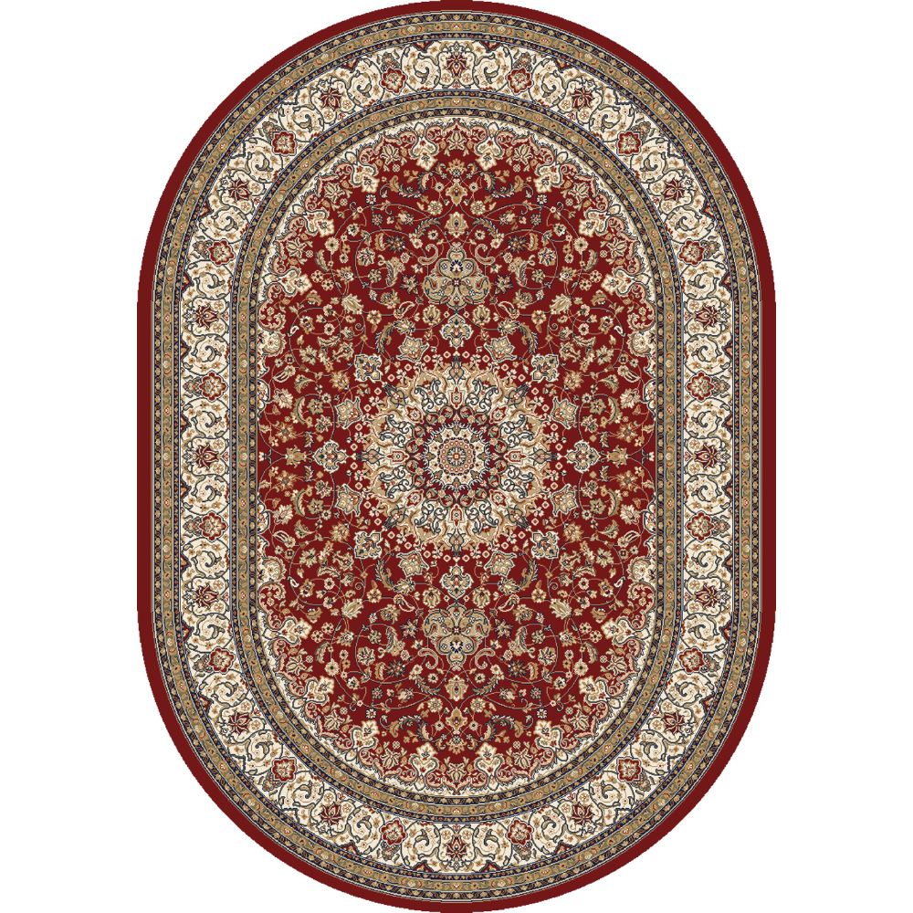 Dynamic Rugs 57119-1414 Ancient Garden 2.7 Ft. X 4.7 Ft. Oval Rug in Red/Ivory
